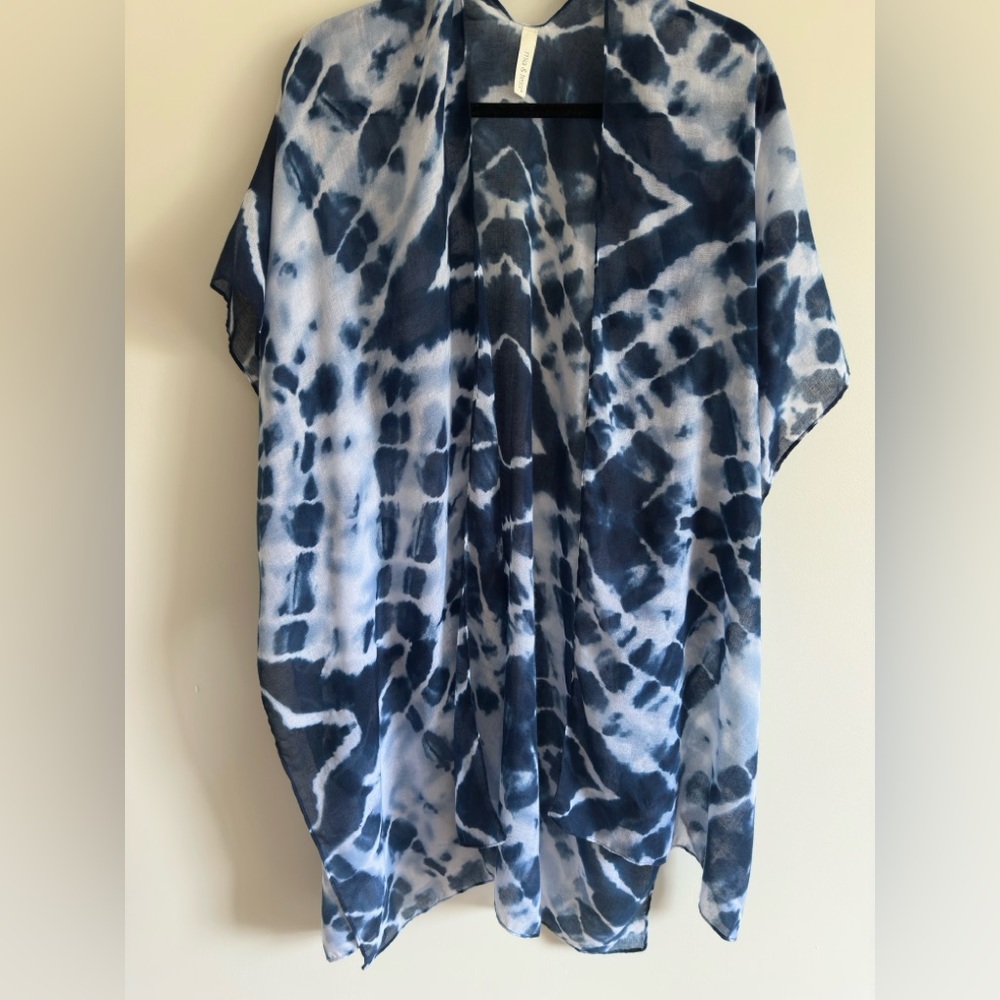 Blue Tie-Dye Lightweight Wrap Scarf